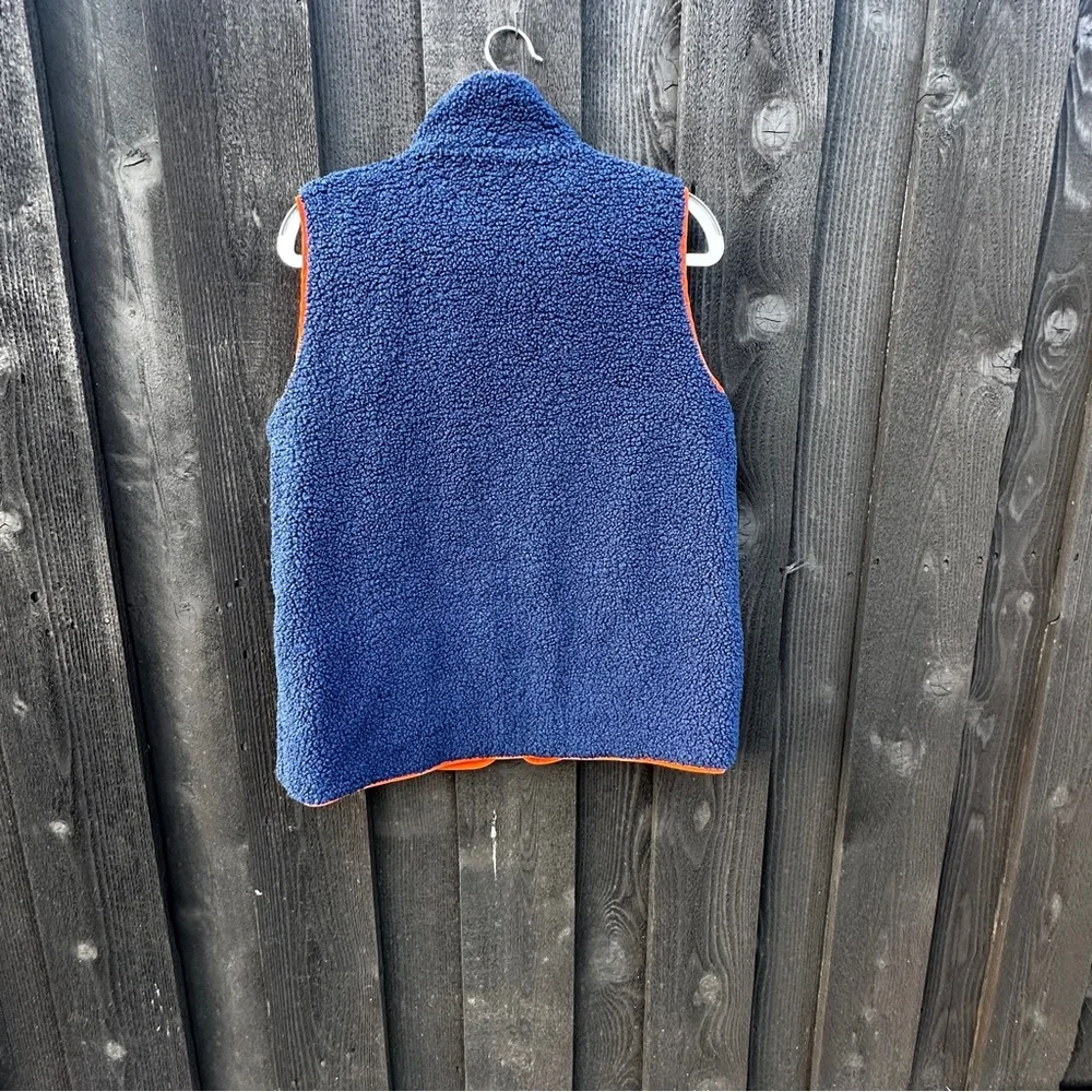 Colosseum Auburn University reversible blue and orange vest wooly fleece size S